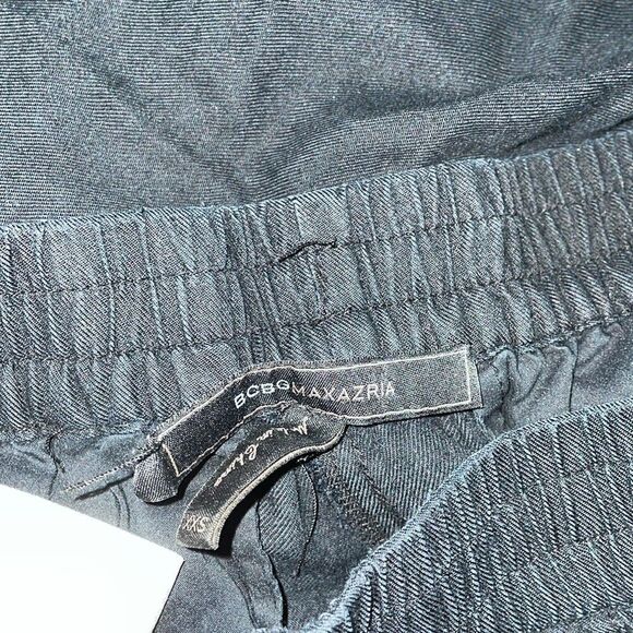 BCBGMaxAzaria loose light Cain black cargo jogger cuffed pants trousers - Picture 13 of 16